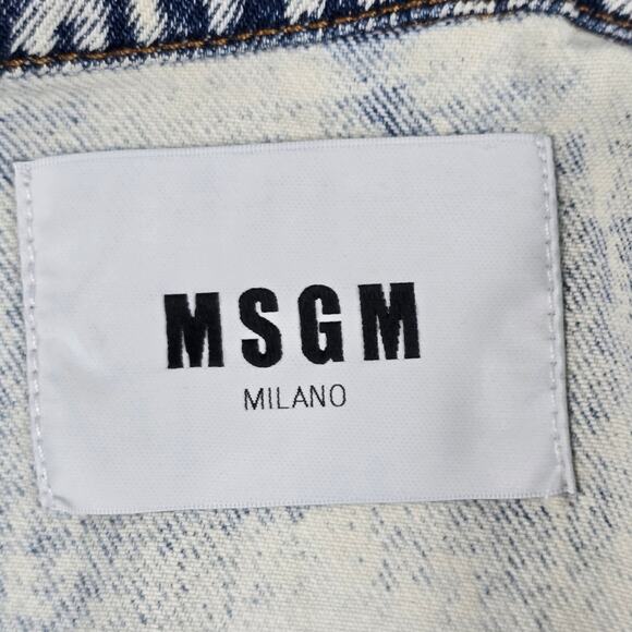 MSGM Jean Multicolor G-Jacket Size 42 US M/8 White Paint Splatter Made in Italy - Picture 15 of 16